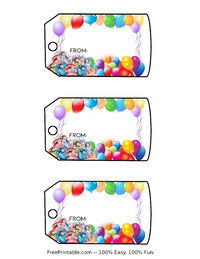 Balloons Birthday Gift Tags