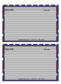 Patriotic Stars Recipe Card