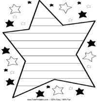 star writing template with lines