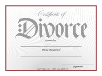 Red Divorce Certificate