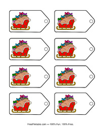 Santa Sleigh Gift Tags