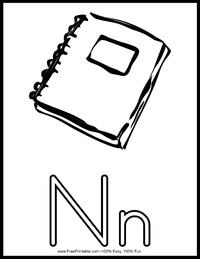 Letter N Alphabet Coloring Page
