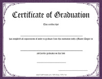 Master Certificate of Graduation