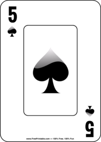 Five of Spades Playing Card