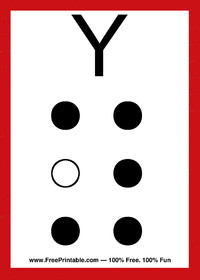 Braille Flash Card Y