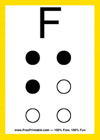Braille Flash Card F