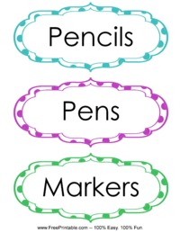 Classroom Labels Markers