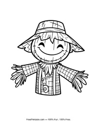Halloween Coloring Page Scarecrow