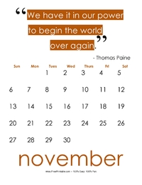 November 2017 Quote Calendar