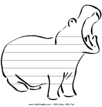 Hippo Handwriting Paper