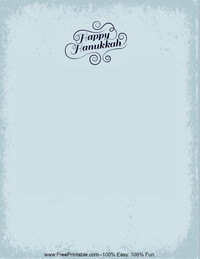 Happy Hanukkah Blue Stationery