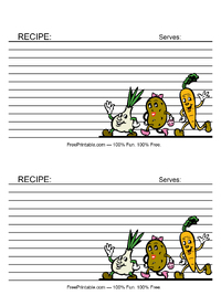 Happy Vegetables Recipe Card