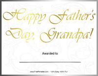 Father's Day Award for Grandpa
