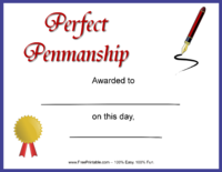Perfect Penmanship Award