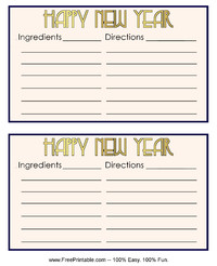 Happy New Year Recipe Card