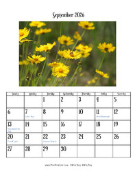 September 2026 Photo Calendar