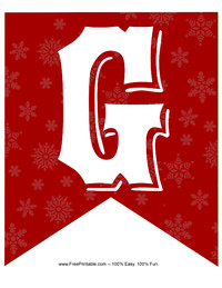 Winter Holiday Alphabet Banner G