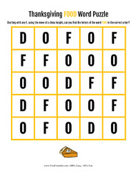 Thanksgiving Food Word Puzzle
