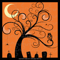 Orange Halloween Owl