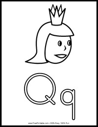 Letter Q Alphabet Coloring Page