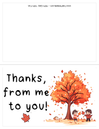 Autumn Children Thank You Card