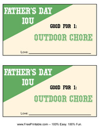 Father's Day IOU Outdoor Chore