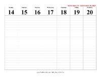2025 Weekly Calendar 38