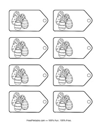 Colorable Easter Eggs Tag