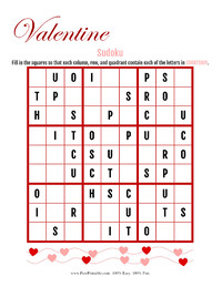 Valentine Sudoku Puzzle Courtship