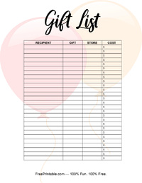 Birthday Gift Tracker