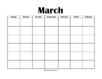 Perpetual March Calendar 