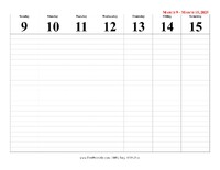 2025 Weekly Calendar 11