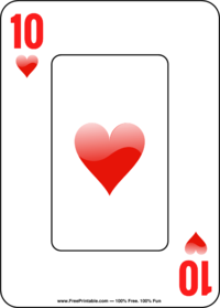 Ten of Hearts Playing Card
