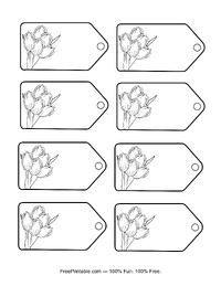 Colorable Tulips Tag