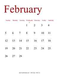 February 2017 Portrait Calendar