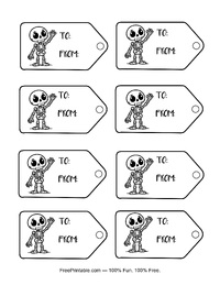 Halloween Gift Tag Cute Skeleton