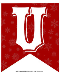 Winter Holiday Alphabet Banner U