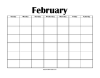 Perpetual February Calendar