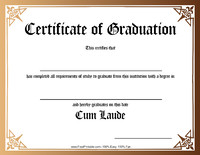 Certificate of Graduation Cum Laude