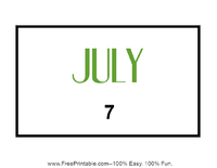 July Flash Card