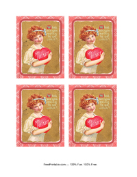 Vintage Romantic Heart Valentines 