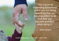 Hands Fathers Day Quotation Green