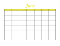 Perpetual June Calendar Color