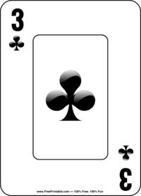 Three of Clubs Playing Card