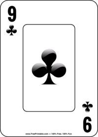 Nine of Clubs Playing Card