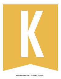 Gold Banner Letter K