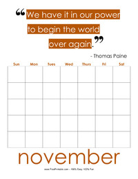 Perpetual November Quote Calendar 