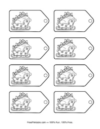 Santa Sleigh Colorable Gift Tags