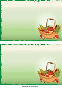 Vegetable Basket Recipe Cards