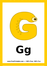 Letter G Creature Flash Card